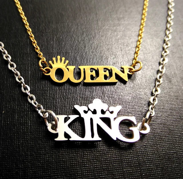 Newest design KING QUEEN pendant necklace Lover's Gift Wedding Jewelry