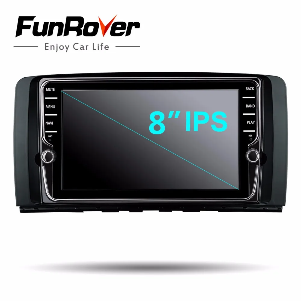 Funrover ips " 2 din Автомобильный Радио gps android 8,0 для Mercedes-Benz R Class W251 R280 R300 R320 R350 R500 R63 автомобильный dvd gps плеер