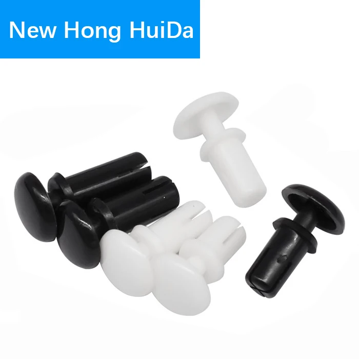 

120Pcs Diameter 3.1mm Nylon Plastic R Type Expansion Rivet Nut Buckle Clip for Computer PCB Mother Board Black White