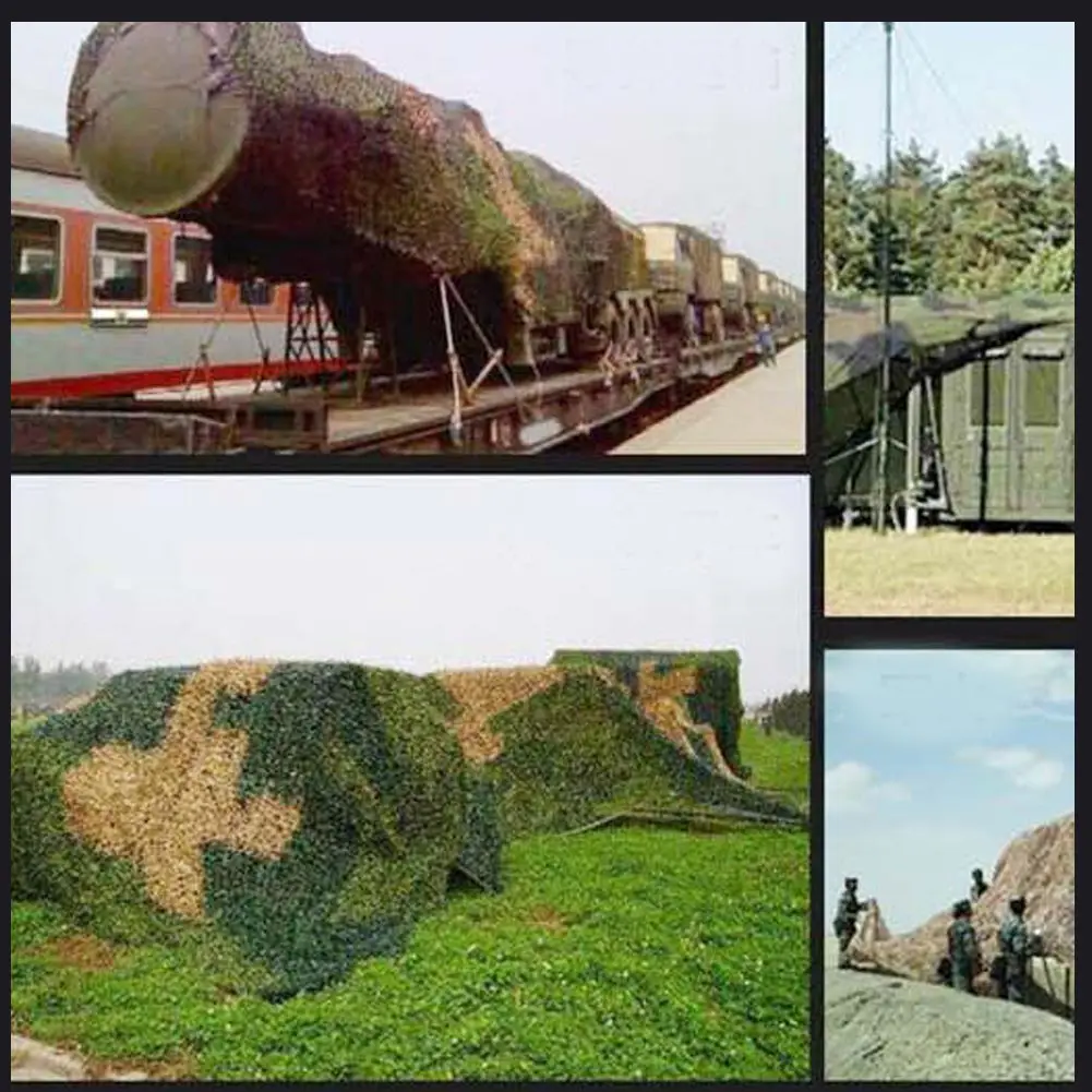 2x4M Double Layer Outdoor Hunting Camping Military Camouflage Net Woodland Camo Tent Sun Shelter Netting Cover