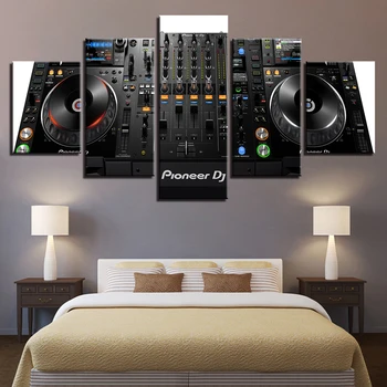 

Canvas Prints Posters Wall Art Pictures 5 Pieces Music DJ Console Instrument Player Mixer Paintings Living Room Decor Framework