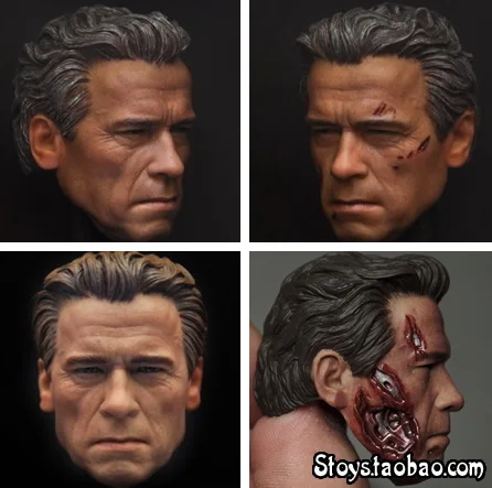 

1/6 scale figure doll accessories Terminator Genisys T800 Arnold Schwarzenegger head shape carved for 12"Action figure doll