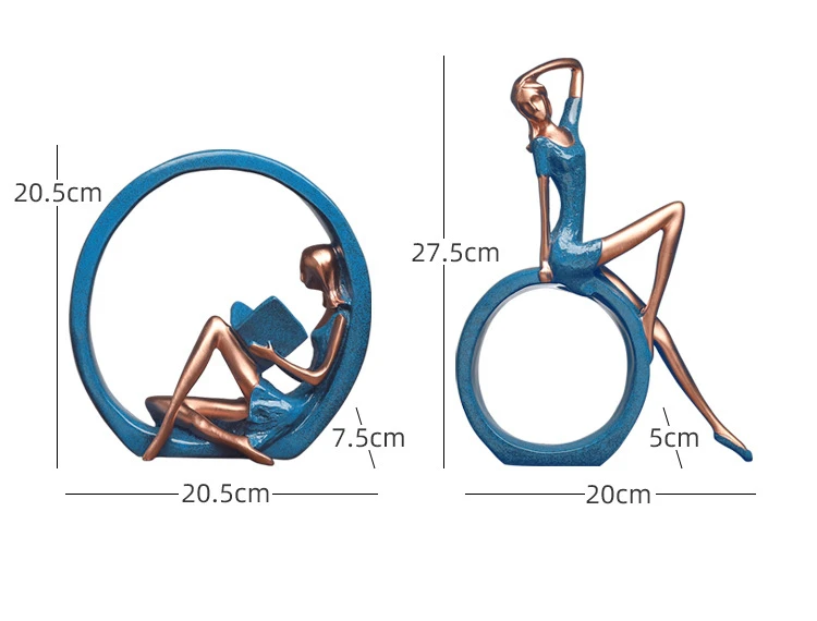 VILEAD 20,5 см 27,5 см Смола Девушка Йога фигурки европейские Символьные украшения творческий дом крыльцо украшение для телевизора Hogar подарок