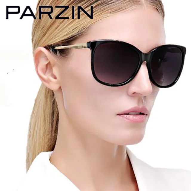 Cheap Parzin Handmade Polarized Sunglasses Women UV 400 Female  Driving Sun Glasses Elegant Lunette De Soleil With Case Black 9625