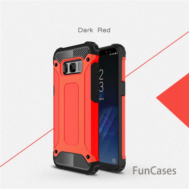 Роскошный прочный армированный чехол для телефона samsung Galaxy S10 S8 S9 Plus S10e S5 S6 S7 Edge Гибридный ПК Противоударный защитный чехол - Цвет: Red