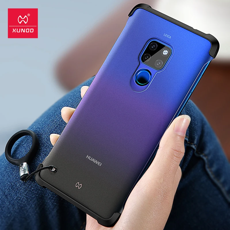 

XUNDD for HUAWEI Mate 20 Pro 20X 20 lite Transparent phone case bumper protective cover shell matte frosted with strap