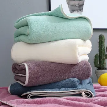 

Fyjafon Bath Towel High Absorbent 70*140 Beach Towel Soft Microfiber Solid Bath Towels for adult Pink Green Blue Beige Coffee