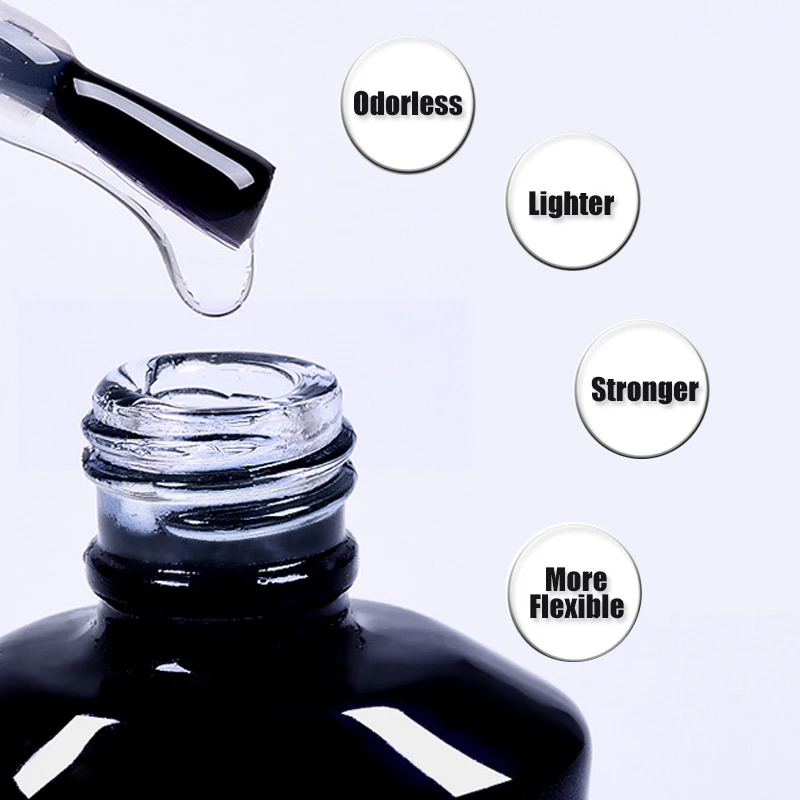 MSHARE UV Builder Gel Quick Extension Nail Tips Camouflage Acrylic Nail Art Gel Lacquer Semi Permanent Gel Polish Base Top Coat