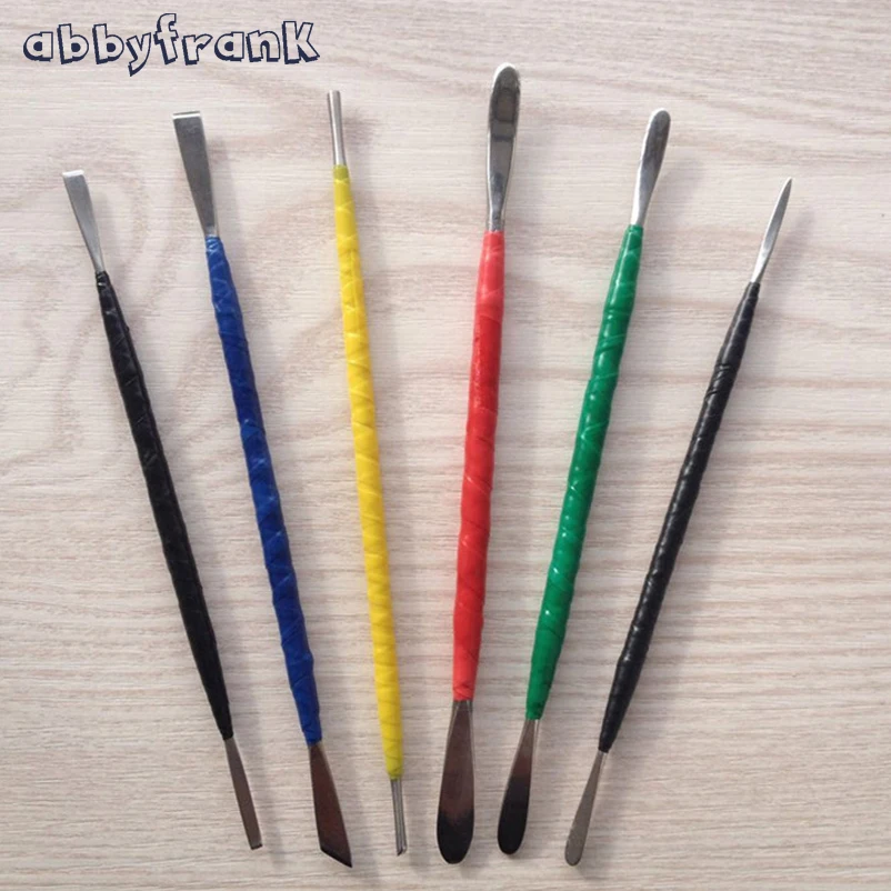 Abbyfrank 6Pcs/Set Fimo Polymer Clay Tools by Hand DIY Sculpture Toys