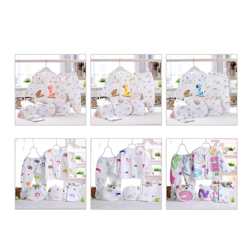 

MrY Baby Outfit Children'S Clothing Baby Cotton Suit Newborn Underwear Five-Piece Spring or Full Print Pattern for 0-3M