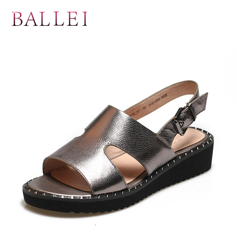 BALLEI/женские летние босоножки в винтажном стиле; Высококачественная обувь из натуральной кожи с мягким ремешком сзади; обувь на толстом каблуке; Роскошные однотонные босоножки; S99