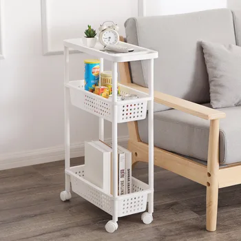 

Multipurpose Shelf with Removable Wheels Crack Rack Bathroom Storage Storage Rack Shelf Multi-layer Refrigerator Side Shelf Rack