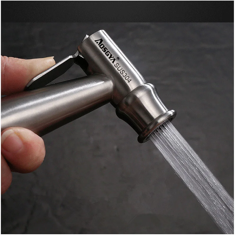 

Brushed SUS 304 Stainless Steel Women Hand held Bidet Shower Toilet Jet Cleaner Portable Bidet Sprayer High Pressure Shower Head