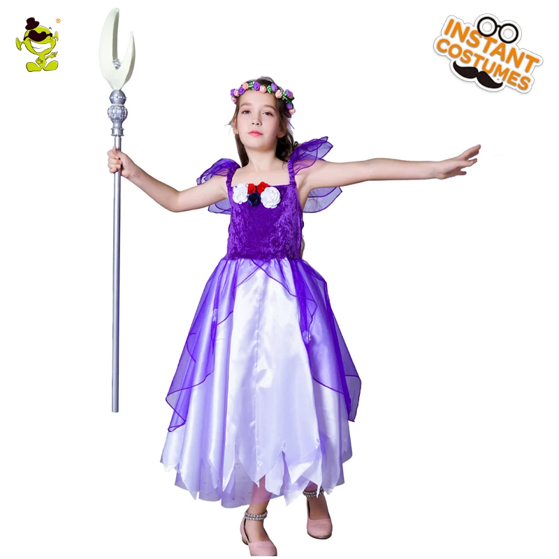 New Girl Classy Purple Princess Costumes Kids Fairy Fancy Dress