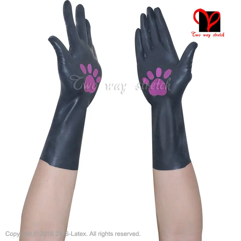 Сексуальные латексные короткие перчатки с кошачьими следами, резиновые латексные перчатки, длина запястья, рукавицы для вождения, пять пальцев, рукавицы, ручная ST-025