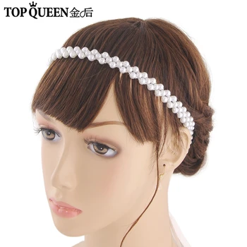 

TOPQUEEN H34 Fashion Bridal Wedding Headband Wedding Party Romantic Pearls Beaded Hairband Bride High Quality Hair Accessories
