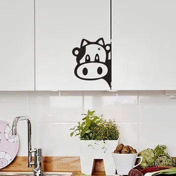 Wall Sticker Animal Cow Stickers For Kids Rooms Plane Kitchen Refrigerator Removable Art Vinyl Mural Home Room Decor F317