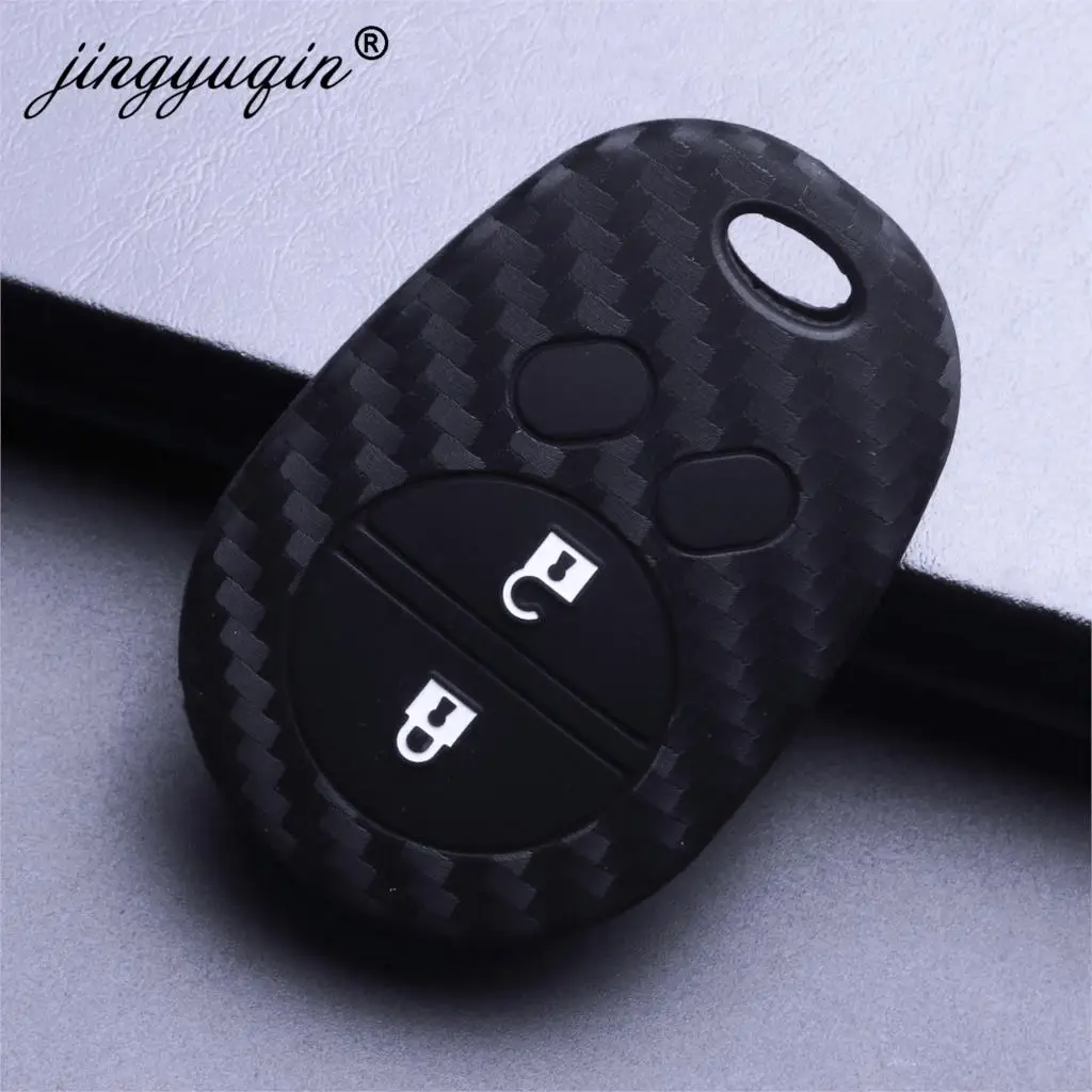 Jingyuqin-2-3-4-pulsante-copertura-della-chiave-dell-automobile-a-distanza-del-carbonio-del-Silicone.jpg Keyforkess 2/3/4 pulsante copertura della chiave dell'automobile a distanza del carbonio del Silicone per Toyota Sequoia Sienna Avalon Solara Highlander custodia Fob - Jingyuqin 2 3 4 pulsante copertura della chiave dell automobile a distanza del carbonio del Silicone