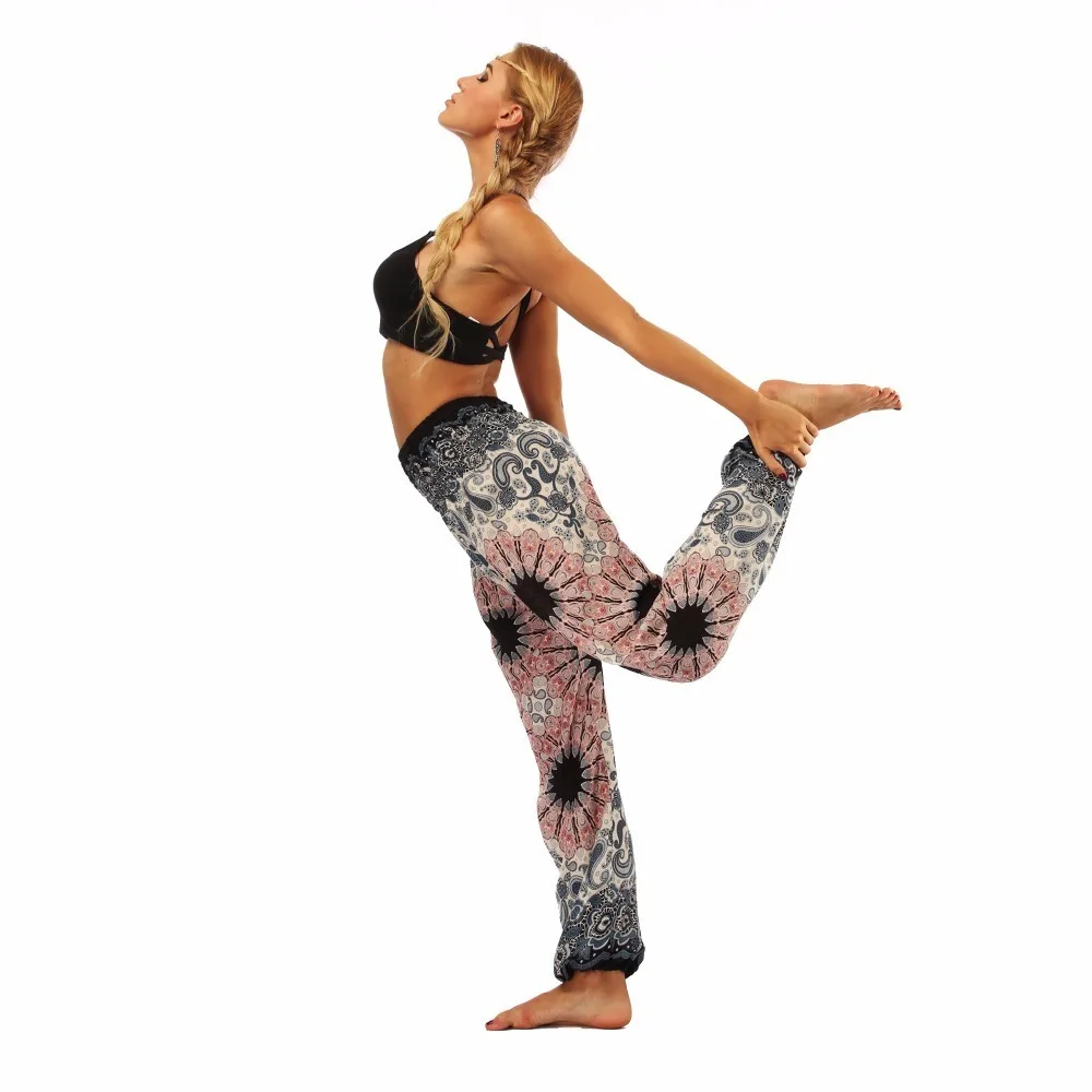 TL010- Watercolor floral wide leg loose yoga pants leggings (6)