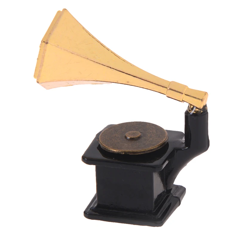 1/12 Retro Vintage Phonograph Family Furniture 3.5*3cm DIY Doll House Decoration Miniature 1:12 Dollhouse Accessories|Кукольные дома| |