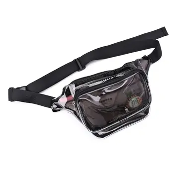 

Transparent PVC Phone Pouch Purse Women Waist Bag Fanny Hip Pack Chest Travel Clear Wallet