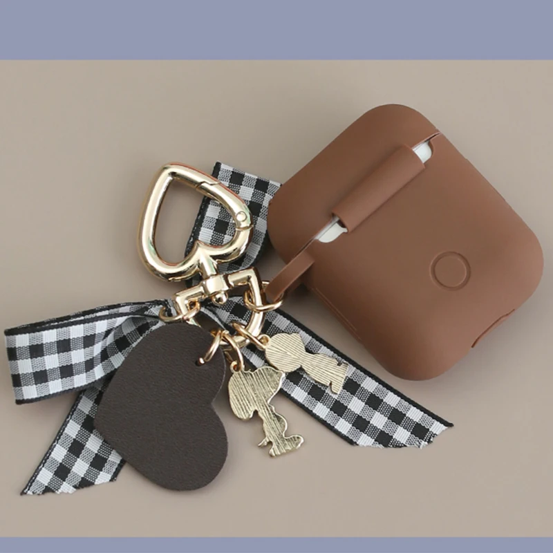 Cute Decorative Silicone Case for Apple Airpods Bluetooth Wireless Earphone Accessories 1 2 Case Protective Cover Bag Key Ring