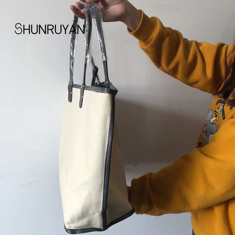 SHUNRUYAN New big Handbags Genuine Leather handle Bags Women Bag Shoulder Bag Female Casual Tote Women Messenger Bag Set