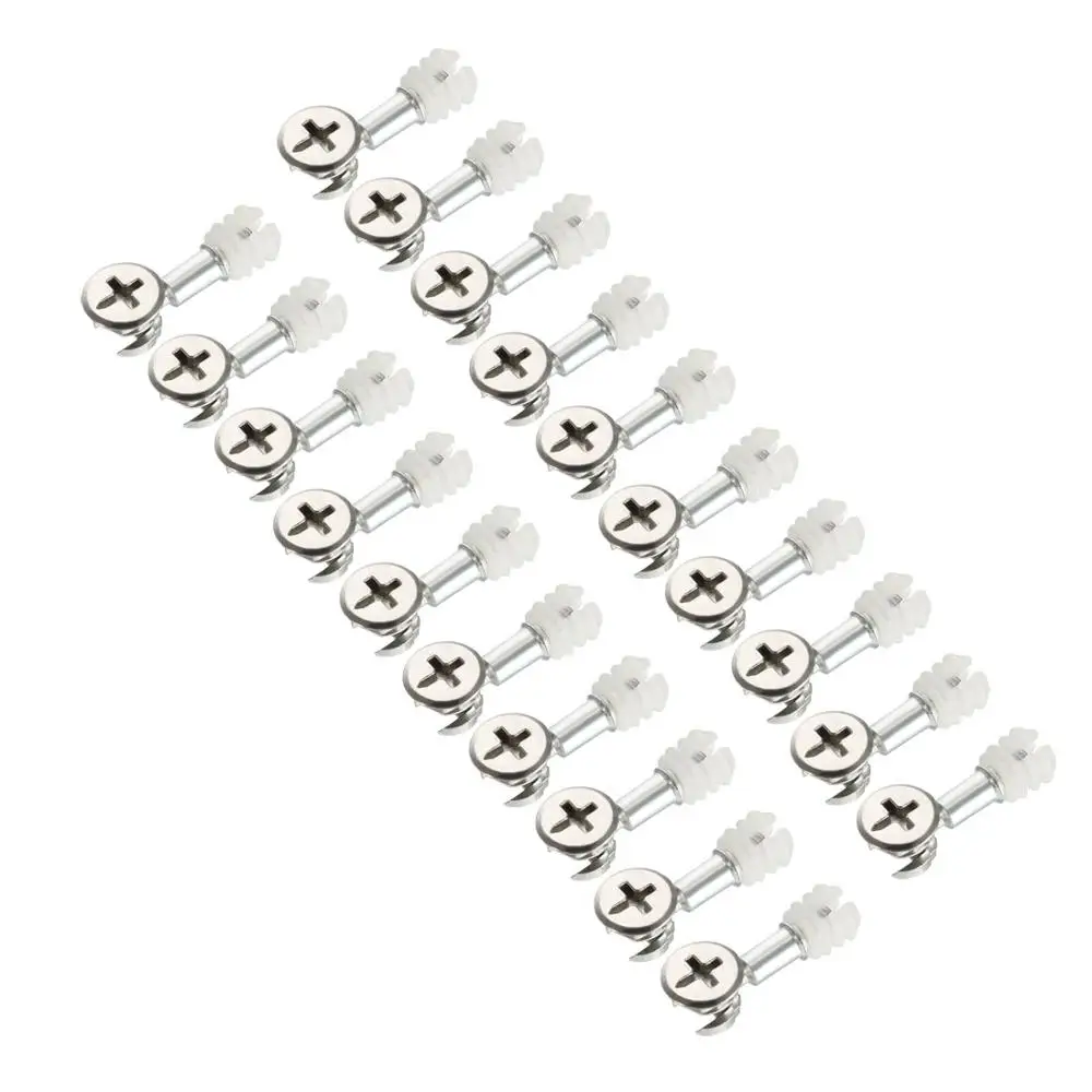 Uxcell New Hot 20 Sets Furniture Side Connecting 13x10mm 15x12mm Cam Fitting Dowel Pre-inserted Nut Joint Connector Fastener