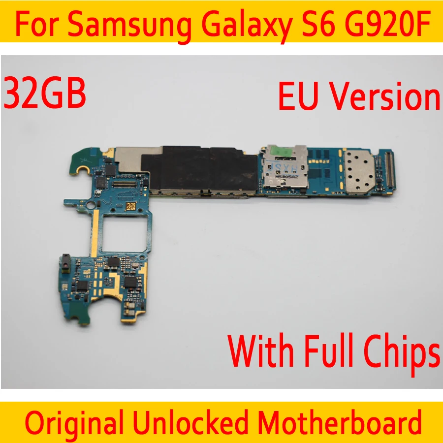 32 Гб для samsung Galaxy S6 G920F материнская плата, оригинальная разблокированная для samsung G920F материнская плата с чипами, версия ЕС