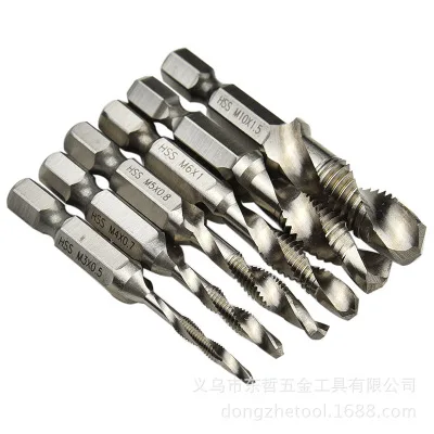 6pcs 4341 HSS metric 6542 4341 HSS высокоскоростная стальная шестиугольная сверление хвостовиком сверло с краном высокоскоростная стальная Метрическая и британская коническая для винтовой машины - Цвет: 6pcs 4341 HSS metric