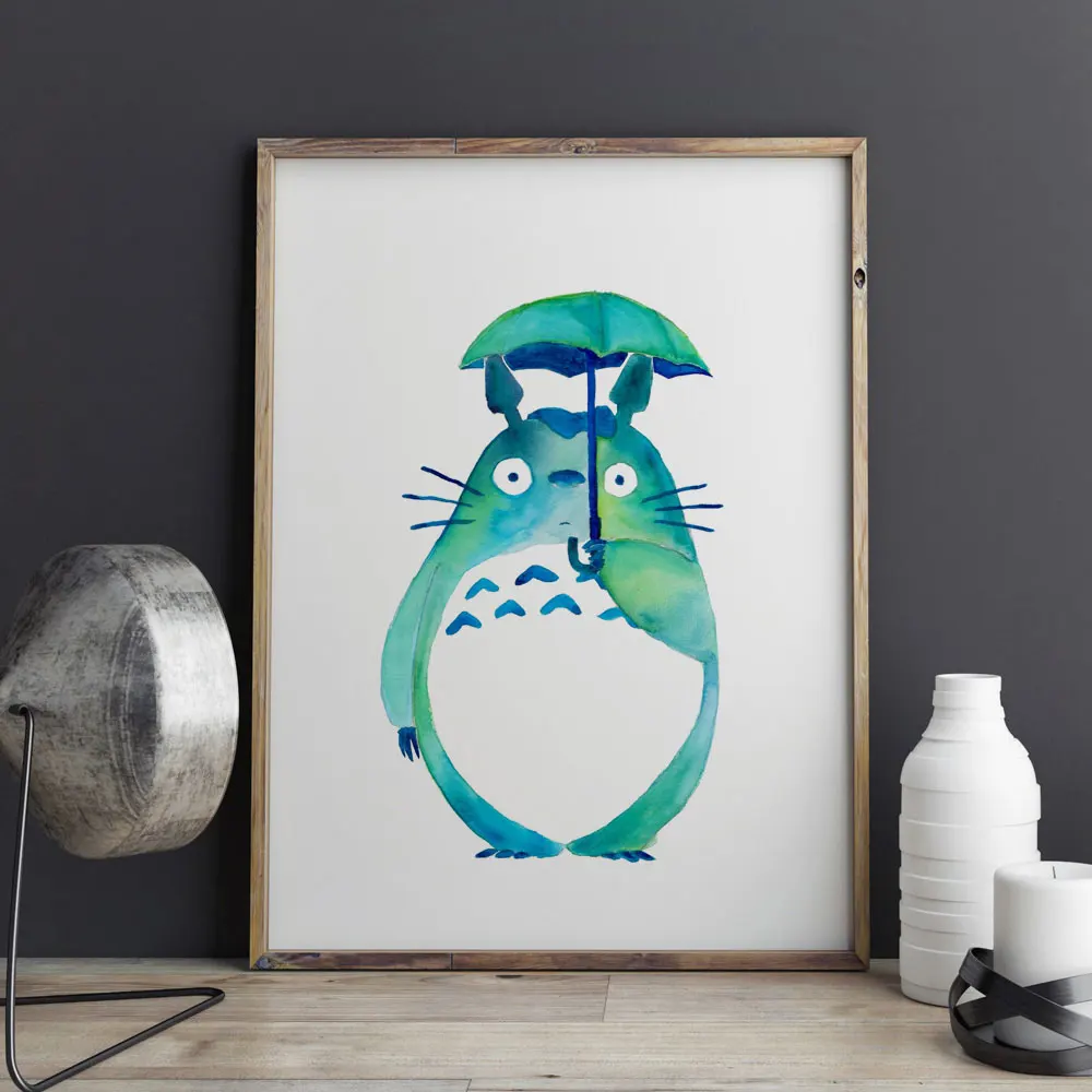 Gốc Totoro Màu Nước Movie Miyazaki Anime Poster In Dễ Thương Trẻ Em Hình Ảnh  Phòng Fine Art Painting Wall Art Decor Z150|Art Decor|Wall Art Decorart  Painting - Aliexpress