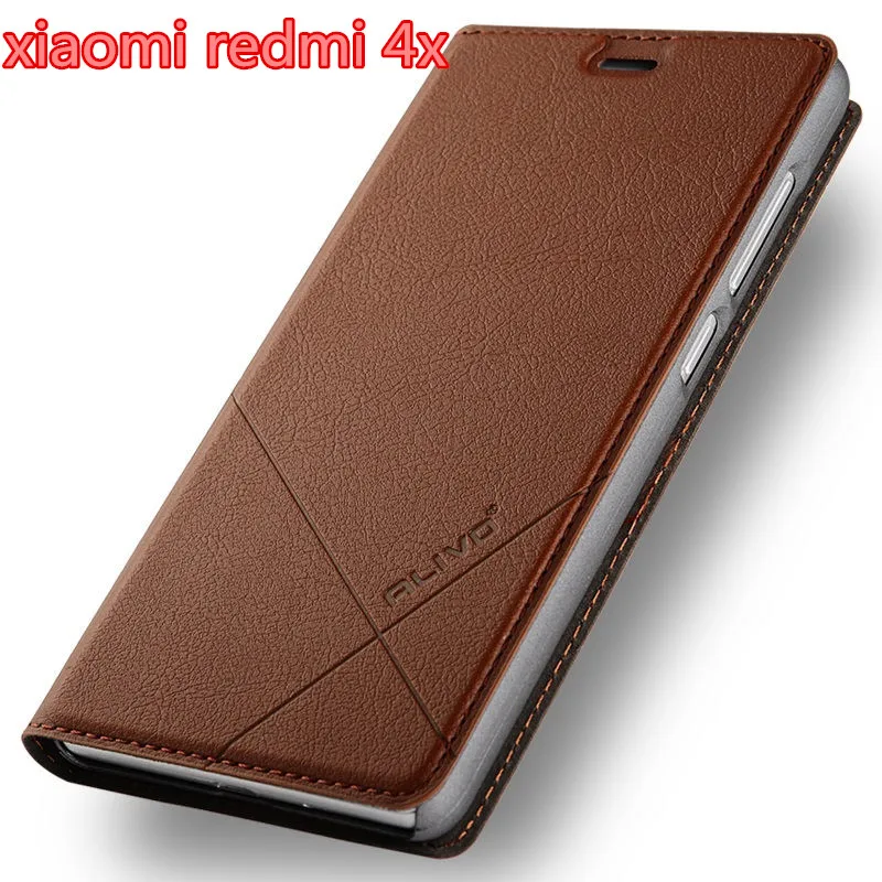 brown Для Xiaomi Redmi 4X чехол из искусственной кожи с откидной крышкой, держатель для карт, функциональный чехол для Xiaomi Redmi 4X5," Fundas - Цвет: brown