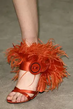 

Women High Heels Ankle Strap Sandals Women Pumps Thin Heel Feather Summer Shoes Fashion pompes de femme size 35-42