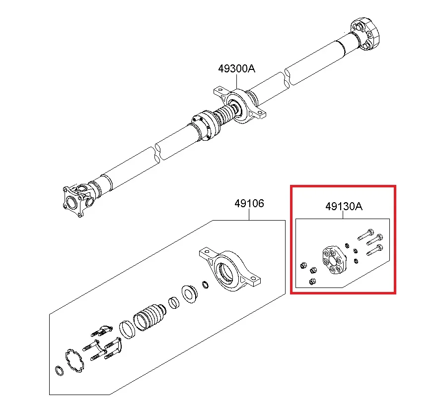 Натуральная 491302B000 для hyundai Santa Fe 12-15 Veracruz 06-13 Kia Sorento 2012-4WD трансмиссионный вал Резиновая Стыковочная муфта