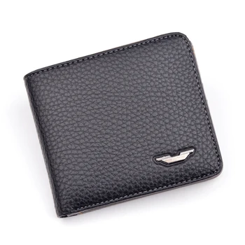 

Male Quality PU Leather Wallet Men Casual Fashion Short Horizontal Square Two-fold Sequined Design Litchi Grain Purse B007