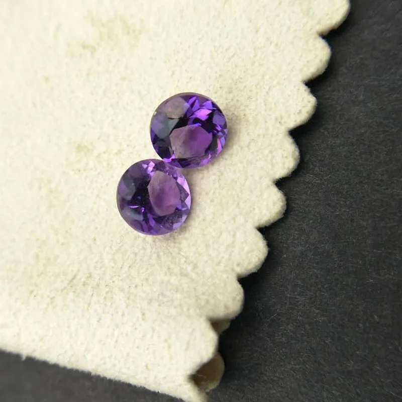 Tbj ,Natural african amethyst round 7 mm loose gemstone,two pieces in one lot for silver gemstone jewlery mounting Tbj ,Natural african amethyst round 7 mm loose gemstone,two pieces in one lot for silver gemstone jewlery mounting