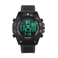Модные Роскошные Силиконовые Мужские Аналоговые Цифровые военный армейский Спорт светодиодный Водонепроницаемая Электроника наручные часы Relogio Masculino для подарка