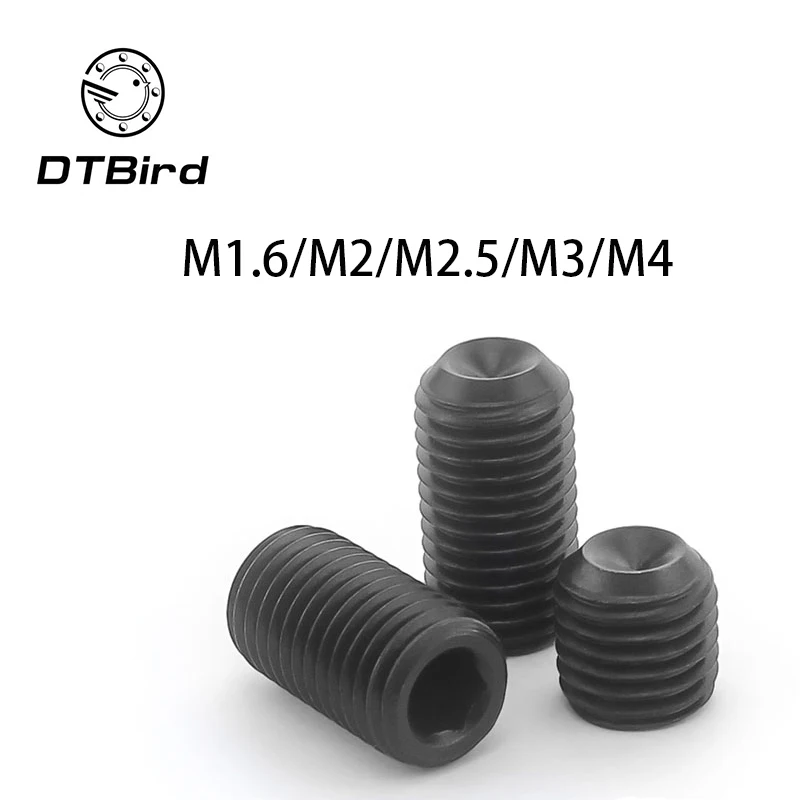 

DIN916 12.9 set screws Concave hex socket black Chimi M1.6 M2 M2.5 M3 M4 screw headless Top wire machine 2017 hot sale
