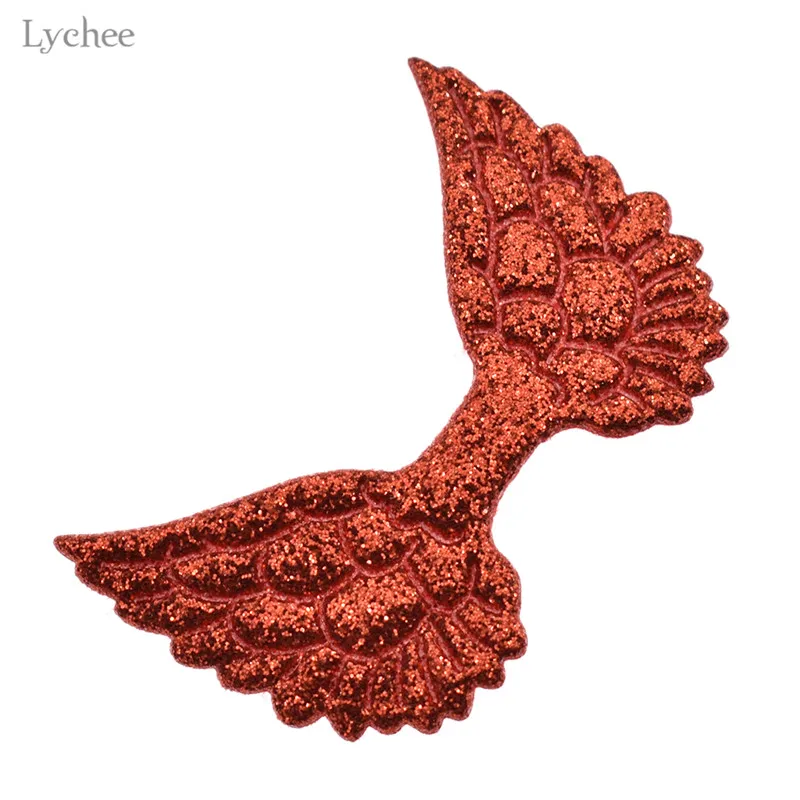 Lychee Life 40 шт. блестящая форма Крыло ангела патчи пришить Аппликация ремесла для