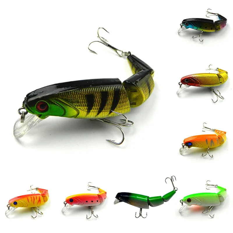  Fishing Lures 14g Pesca 10.5cm Isca Jointed Hard Bait Swimming Depth Plastic Hooks 3D Eyes KH889