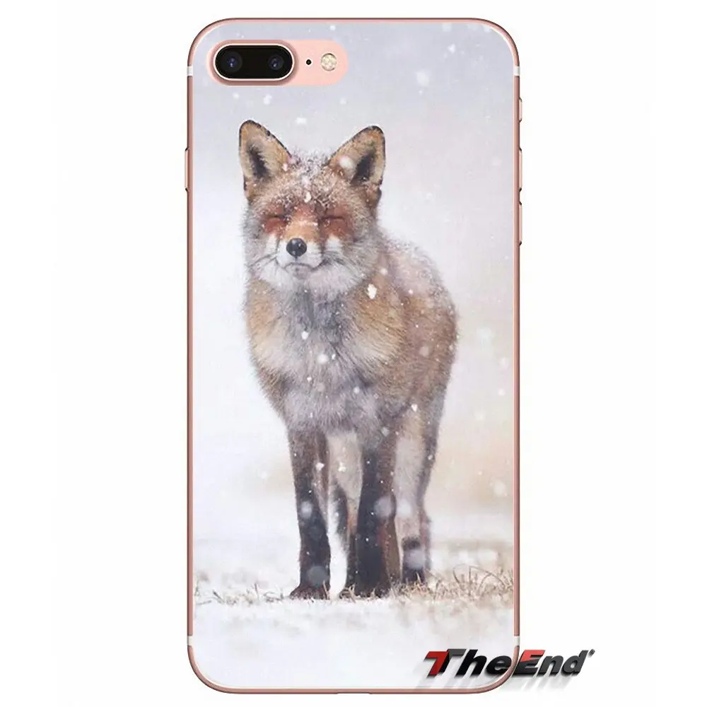 Милый чехол для телефона из мягкого ТПУ с изображением лисы iPhone X 4 4S 5 5S 5C SE 6 6S 7 8 Plus