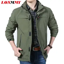 LONMMY M-4XL куртка-бомбер мужская ветровка с капюшоном мужская куртка militar jaqueta masculino милитари пальто толстовки 2018 осень