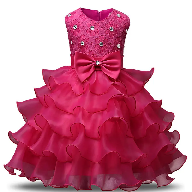 

Girls Dress Mesh Pearls Children Wedding Party Dresses Kids Evening Ball Gowns Formal Baby Frocks Clothes for Girl 1-8Yrs