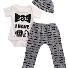 Комплекты одежды для новорожденных мальчиков топы с короткими рукавами, комбинезон, штаны, леггинсы шапка одежда, комплект одежды для детей от 0 до 18 месяцев