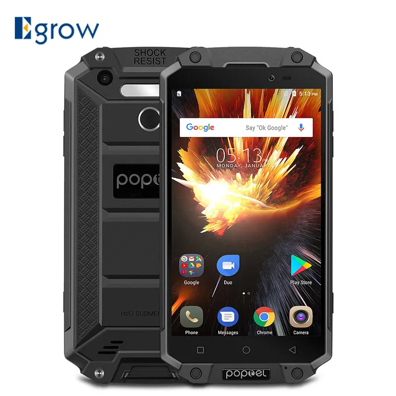 POPTEL P9000 Max 4GB 64GB IP68 Waterproof shockproof Smartphone 5.5" FHD MT6750V Octa Core 13MP NFC OTG Fingerprint Mobile Phone