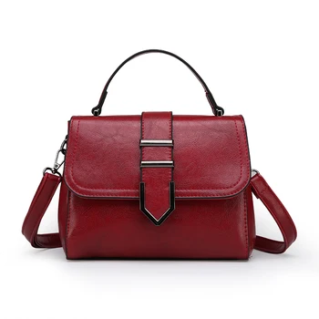 

Fashion Buckle Women Leather Handbags Classical Messenger Bags Red Crossbody Flap Bag High Quality Shoulder Bag Sac A Main Femme