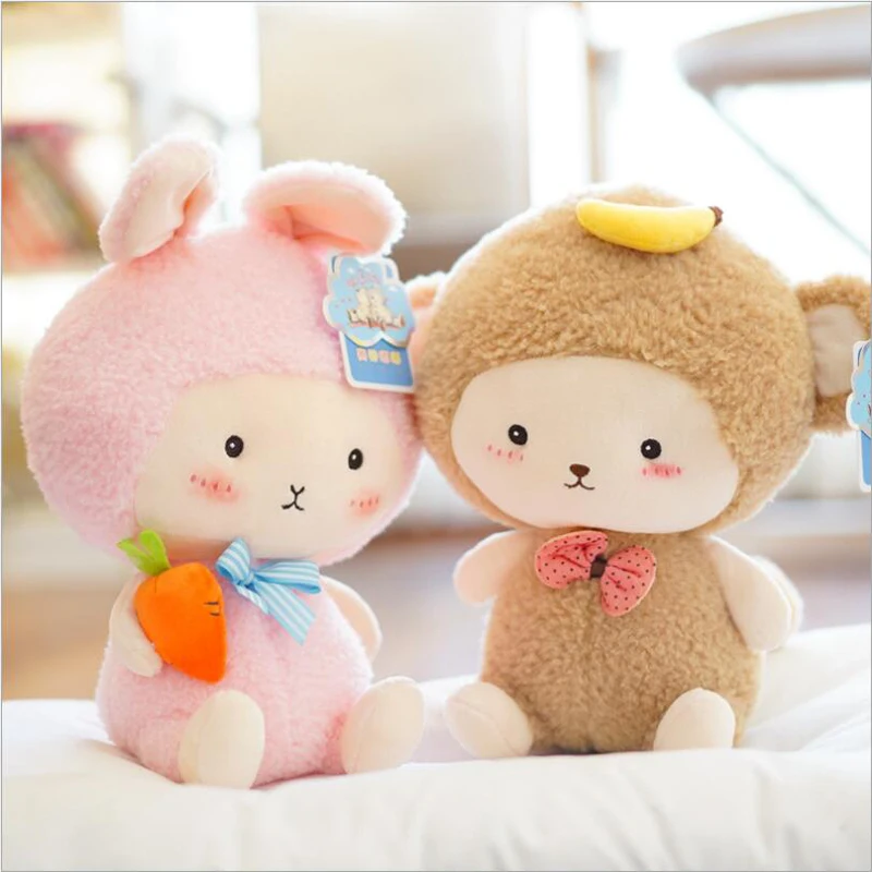 

Lovely Forest Animal Rabbit Sheep Monkey Plush Toys Stuffed Plush Doll Soothe Doll Children Gift
