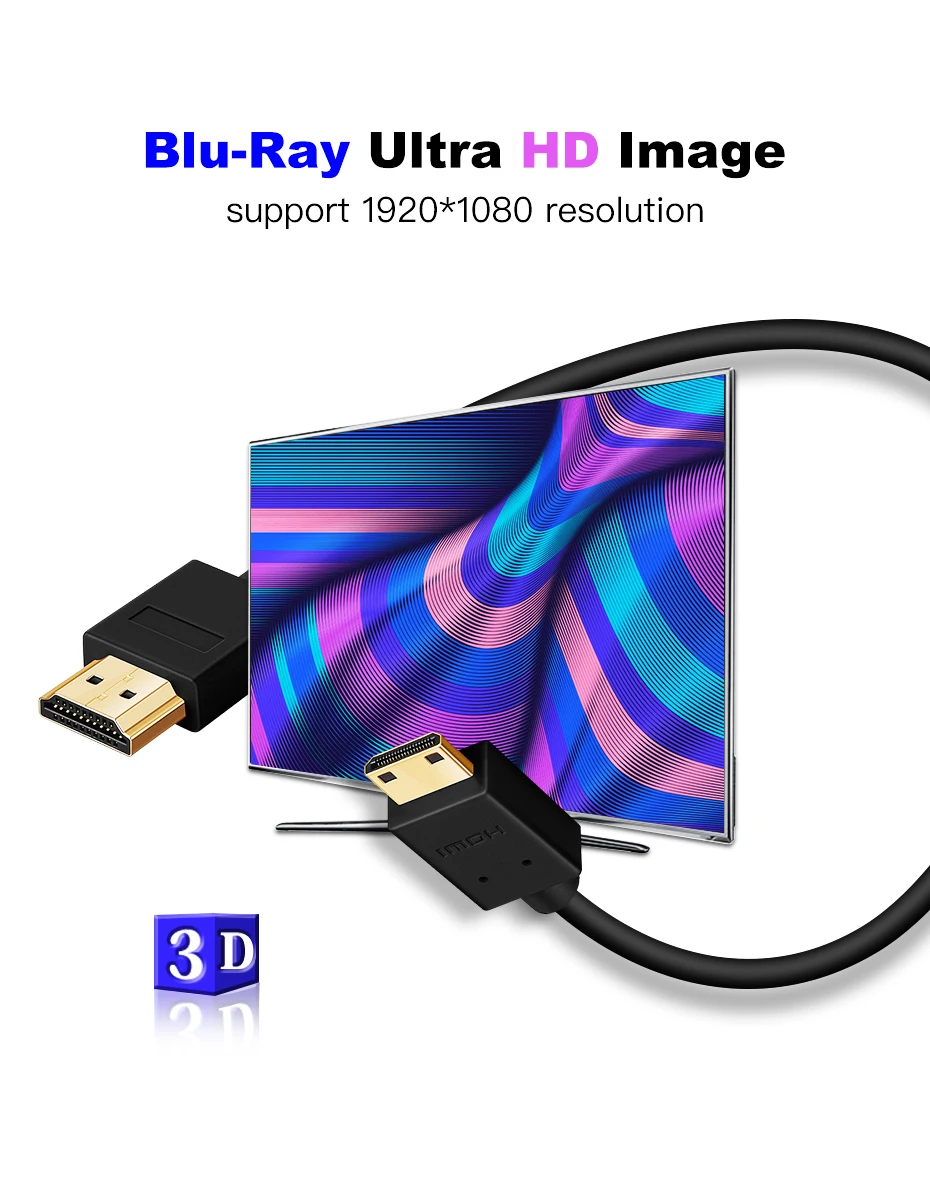 Lungfish Mini HDMI к HDMI кабель 1 М 1,5 м 2 м 3 м 5 м Папа к папа 4 к 3D 1080P для планшета видеокамеры MP4 DVD Mini HDMI кабель