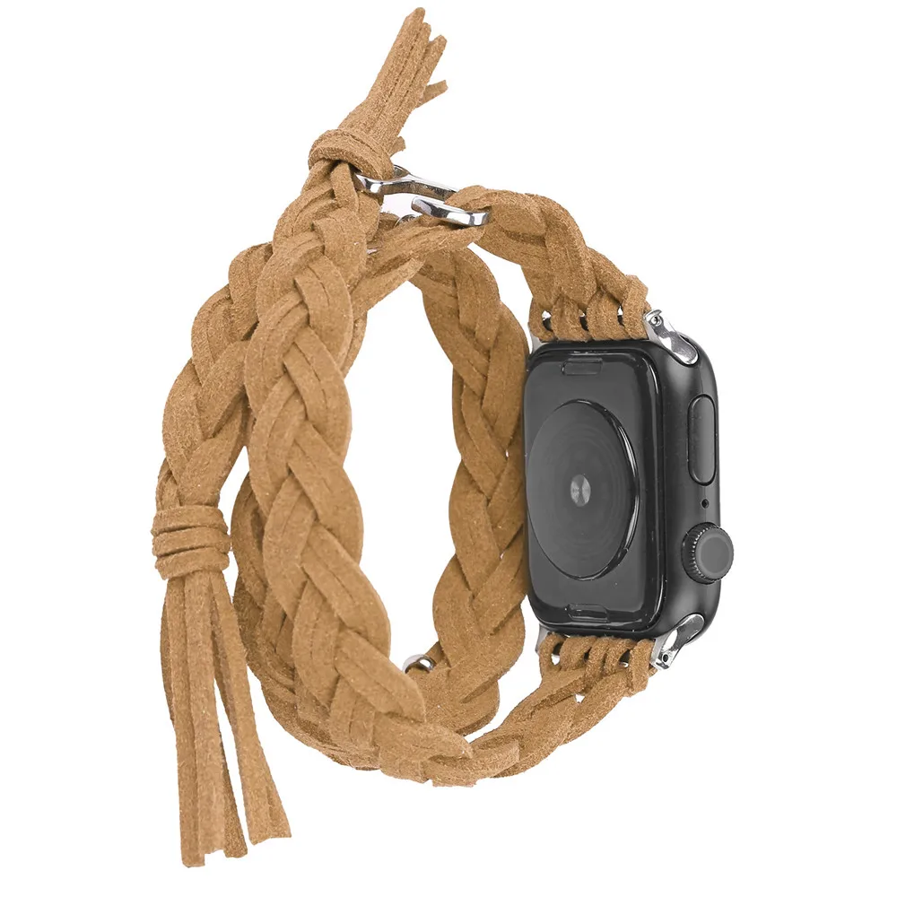 Ремешок Плетеный ручной работы для Apple Watch SE Band 44 мм 40 38 42 браслет iWatch Series 6 5 4 3