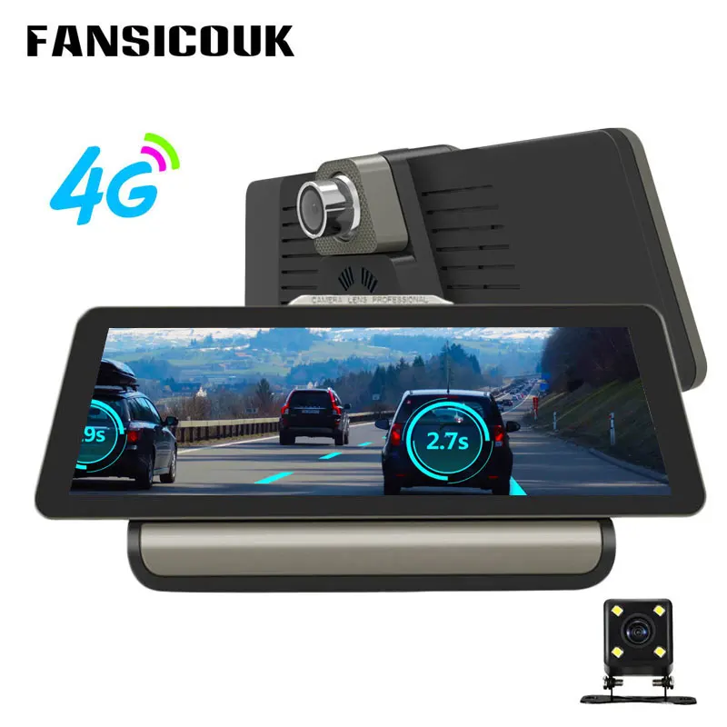 FANSICOUK 4G 10 ''Автомобильный видеорегистратор Камера ADAS Android Wifi GPS навигация